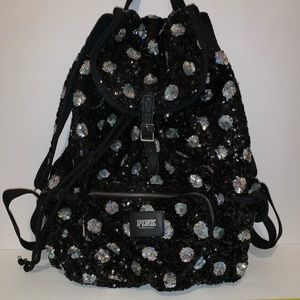 PINK Victoria’s Secret Black Sequin Backpack